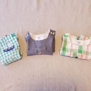 Lot of 3 boy dress romper shortall Crown & Ivy